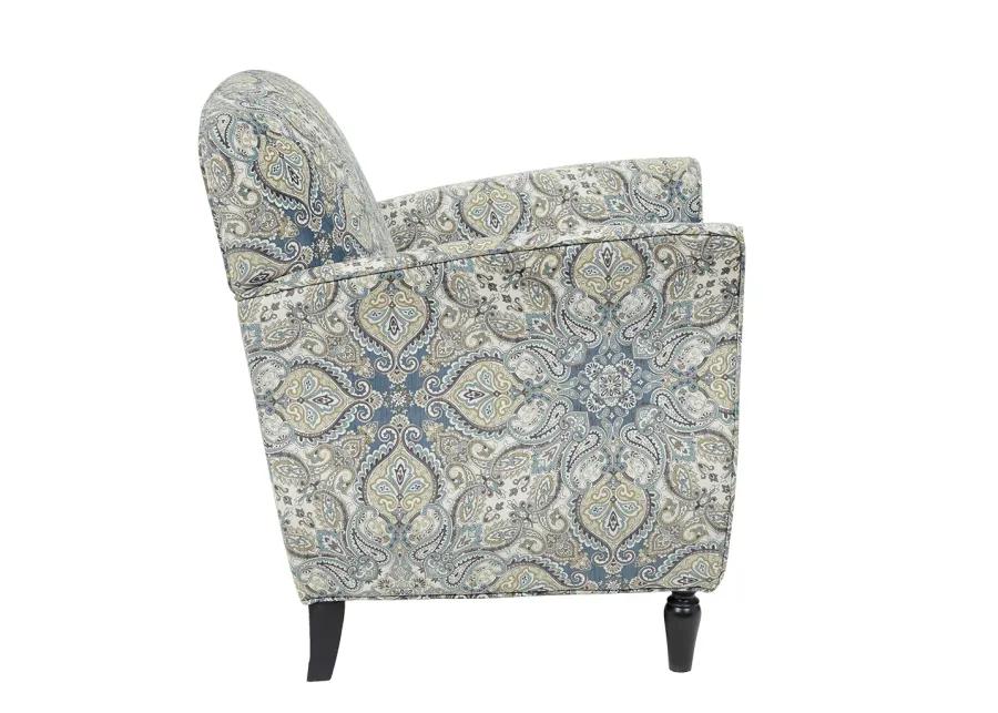 Madison Park Escher Blue Multi/Brown Accent Chair