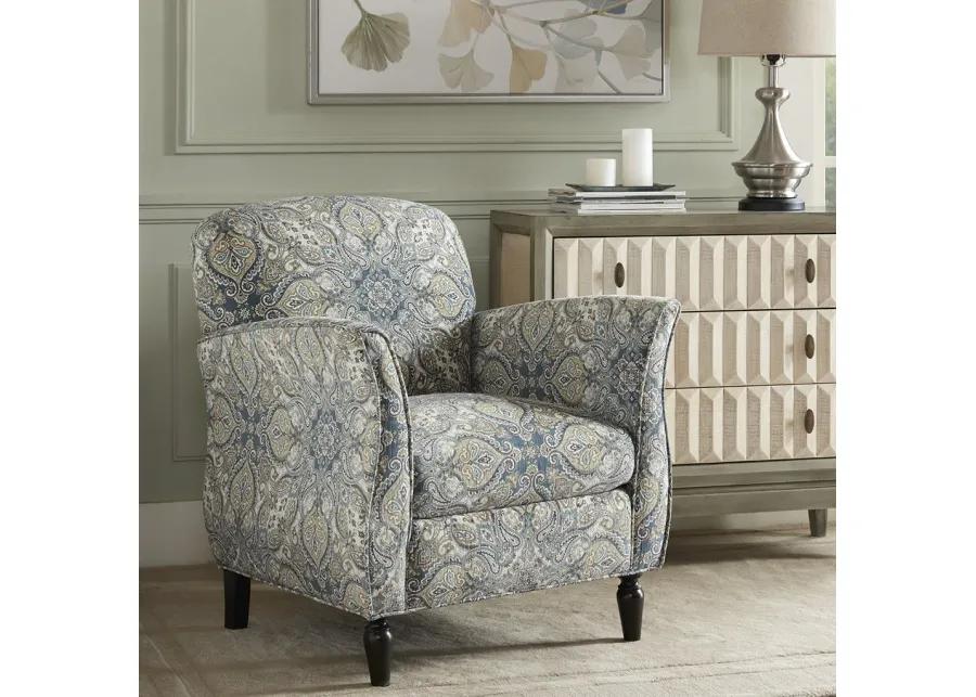 Madison Park Escher Blue Multi/Brown Accent Chair