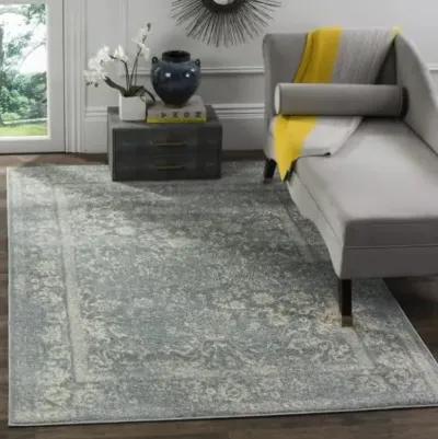 Adirondack Contemporary Slate / Ivory 6' X 6' Round Powerloomed Rug