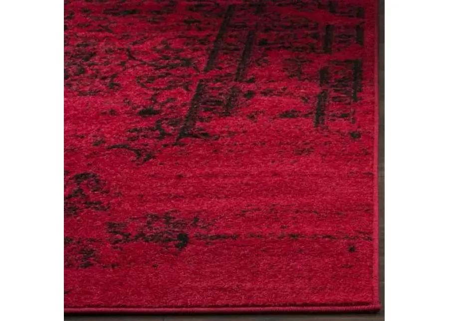 Adirondack Contemporary Red / Black 8' X 8' Square Powerloomed Rug