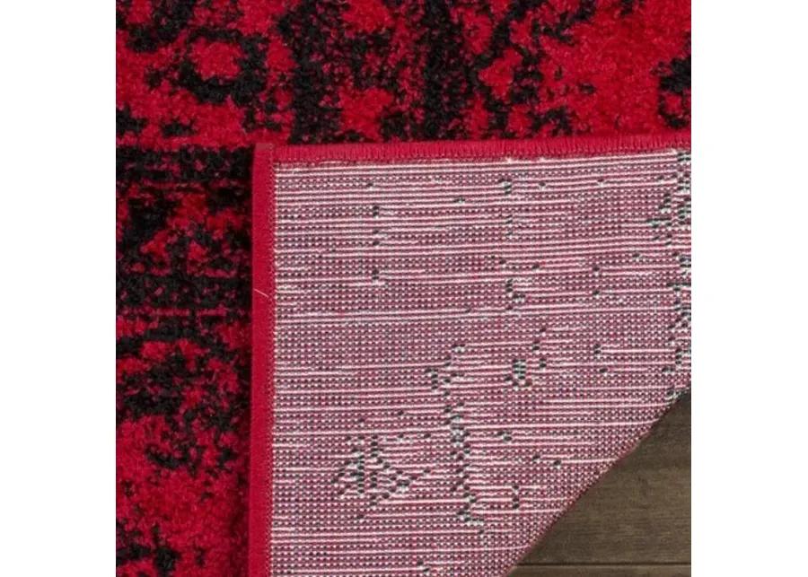 Adirondack Contemporary Red / Black 8' X 8' Square Powerloomed Rug