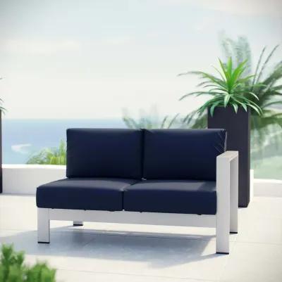 Shore Right-Arm Corner Sectional Outdoor Patio Aluminum Loveseat