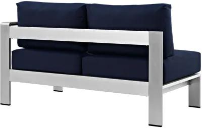 Shore Right-Arm Corner Sectional Outdoor Patio Aluminum Loveseat