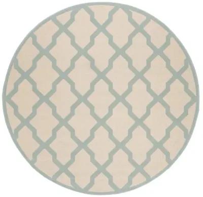 LINDEN 122 Collection LND122L-6R Cream / Aqua 6'-7" X 6'-7" Round