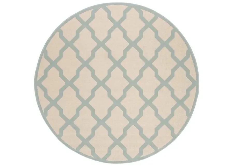 LINDEN 122 Collection LND122L-6R Cream / Aqua 6'-7" X 6'-7" Round