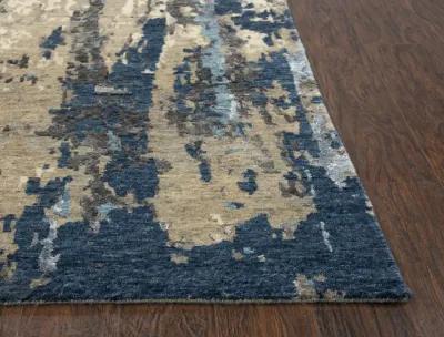 Finesse Beige/Gray Abstract Hand Spun New Zealand Wool/Tencel 8' x 10' Rectangle Rug