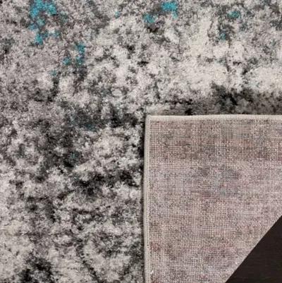 Adirondack Contemporary Grey / Black 5'-1" X 7'-6" Powerloomed Rug