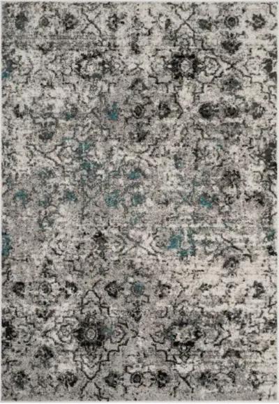 Adirondack Contemporary Grey / Black 5'-1" X 7'-6" Powerloomed Rug