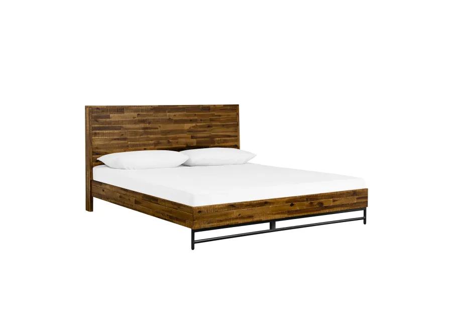 Cusco 3 Piece Acacia King Bed and Nightstands Bedroom Set