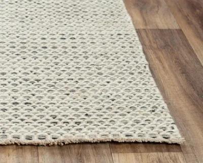 Windsor Gray Basket weave Wool 8'6" x 11'6" Rectangle Rug