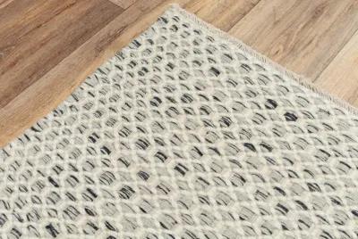 Windsor Gray Basket weave Wool 8'6" x 11'6" Rectangle Rug