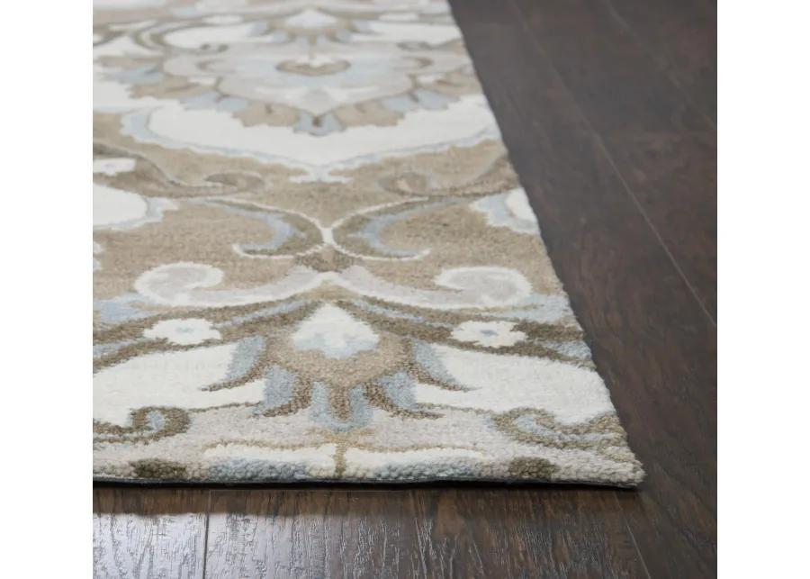 Leone Mocha Medallion Wool 8' x 10' Rectangle Rug