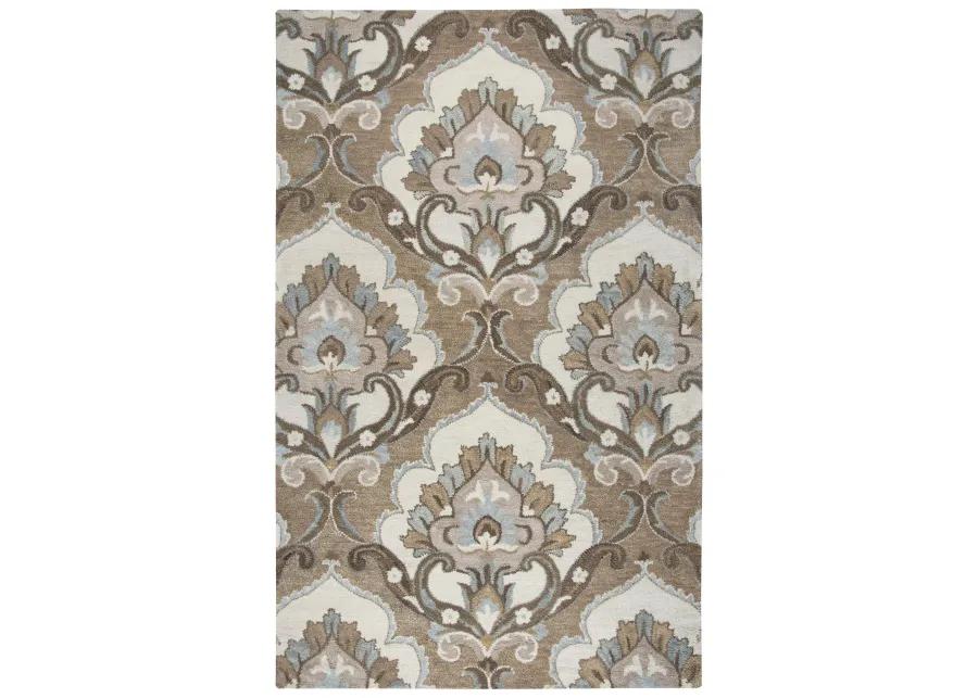 Leone Mocha Medallion Wool 8' x 10' Rectangle Rug