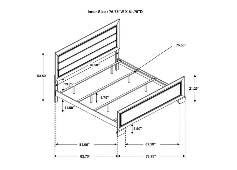 Kauffman Eastern King Panel Bed Dark Cocoa