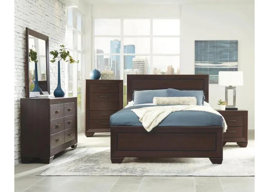 Kauffman Eastern King Panel Bed Dark Cocoa