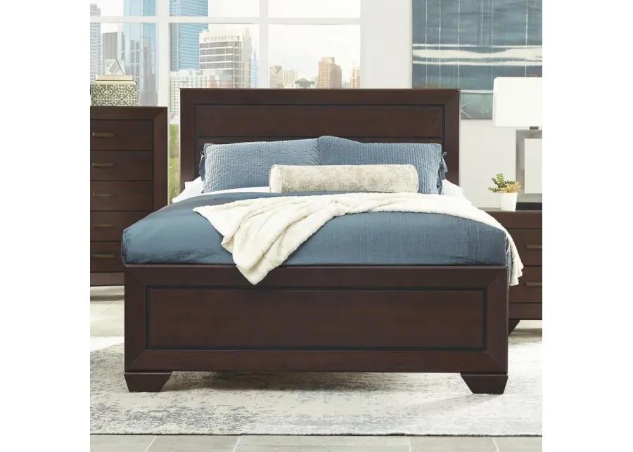 Kauffman Eastern King Panel Bed Dark Cocoa