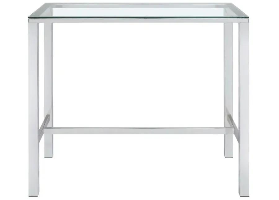 Tolbert Bar Table with Glass Top Chrome