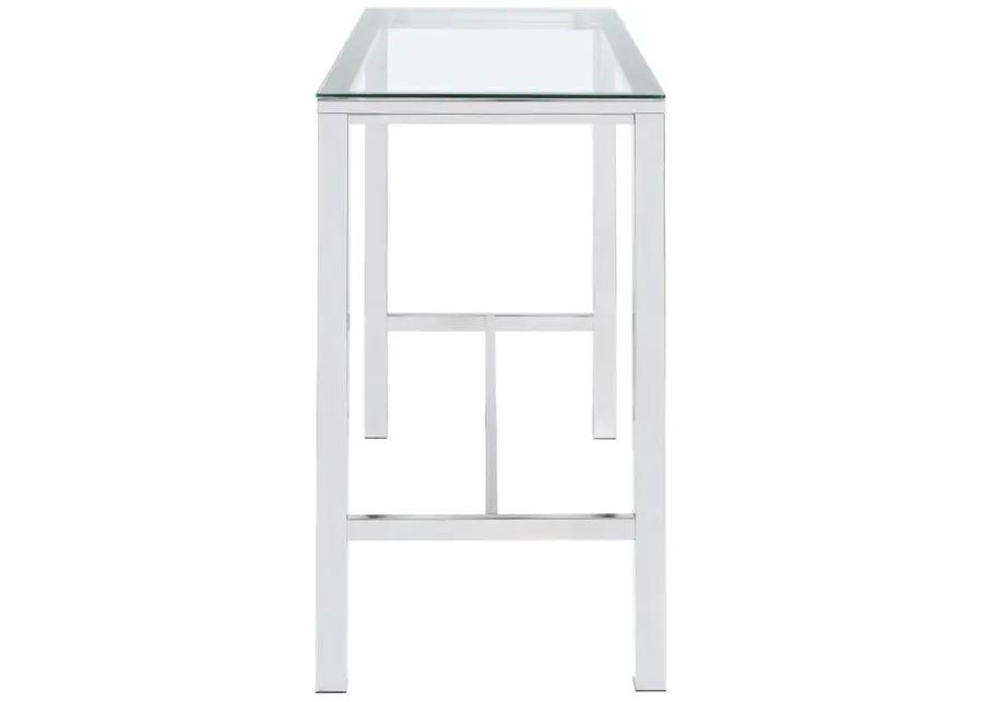 Tolbert Bar Table with Glass Top Chrome