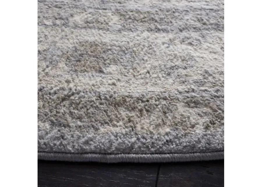 Brentwood 852 Grey / Beige 6'-7" X 6'-7" Round Round Powerloomed Rug