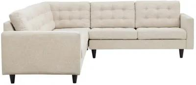 Empress 3 Piece Upholstered Fabric Sectional 