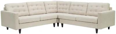 Empress 3 Piece Upholstered Fabric Sectional 