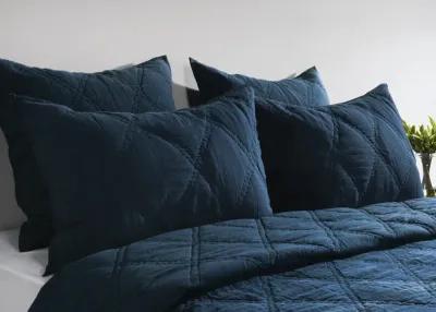 Casi 100% Belgian Flax Linen Midnight Blue Standard Sham