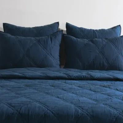 Casi 100% Belgian Flax Linen Midnight Blue Standard Sham