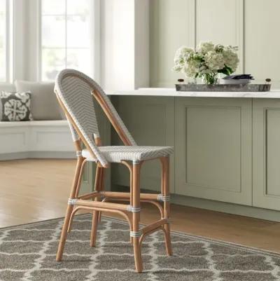 avignon paris bistro counter stool, white/ gray set of 2