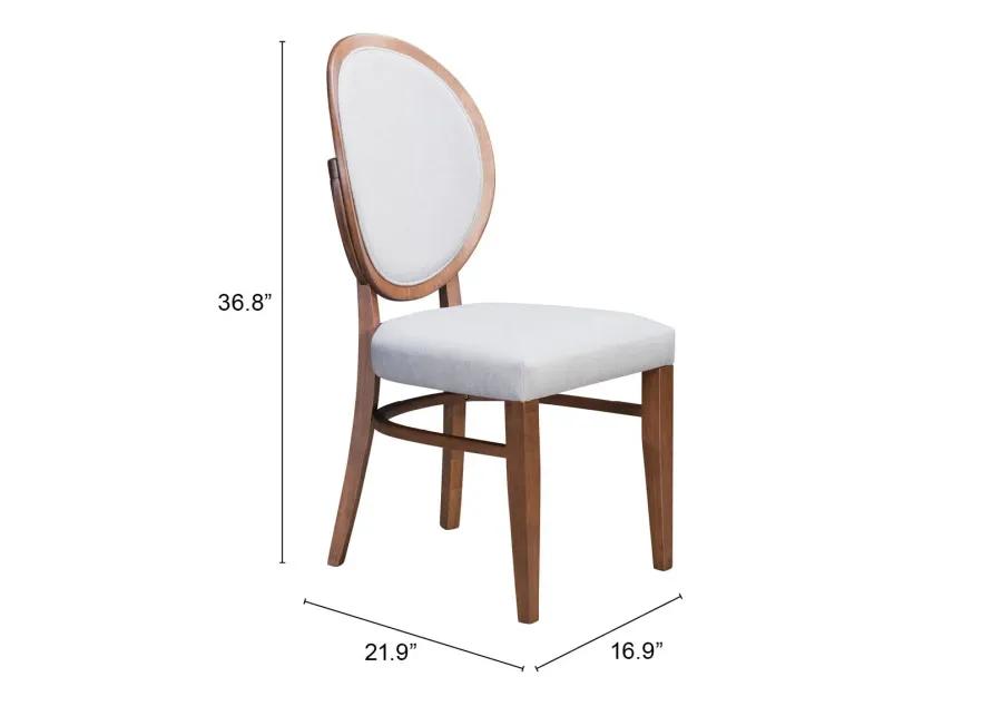 Regents Dining Chair (Set of 2) Walnut & Light Gray