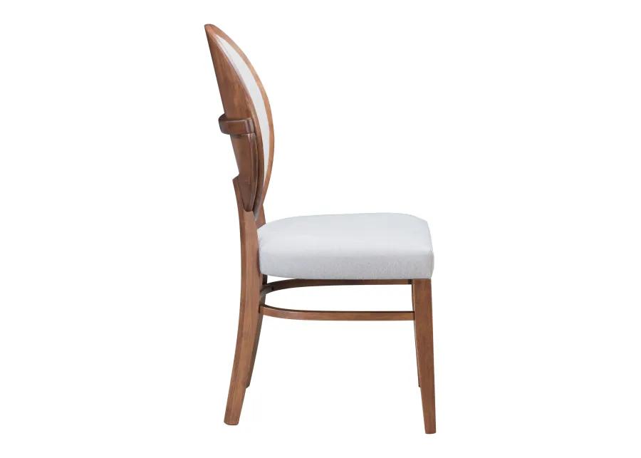 Regents Dining Chair (Set of 2) Walnut & Light Gray