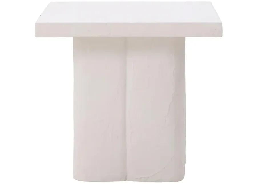 Kayla White Concrete Side Table