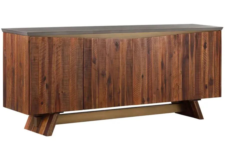 Picadilly 4 Door Sideboard Buffet in Acacia Wood and Concrete