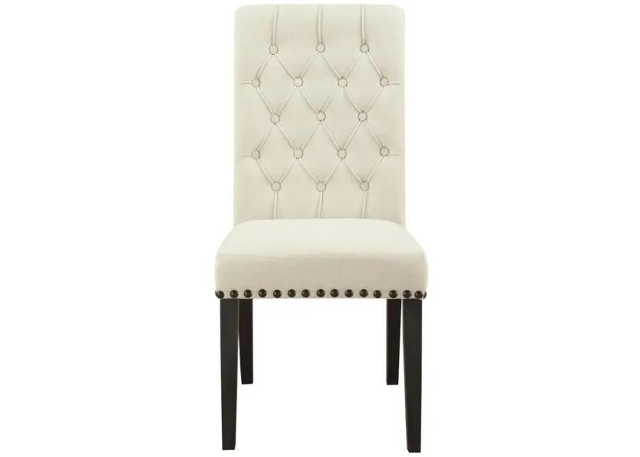 Alana Upholstered Side Chairs Beige and Smokey Black (Set of 2)