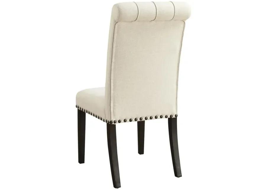 Alana Upholstered Side Chairs Beige and Smokey Black (Set of 2)