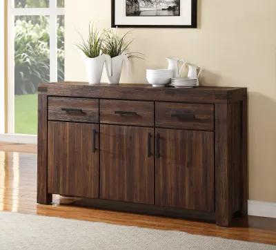 Meadow Three Drawer Three Door Solid Wood Sideboard in Brick Brown