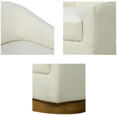 Upholstered Swivel Chair with Wood Base