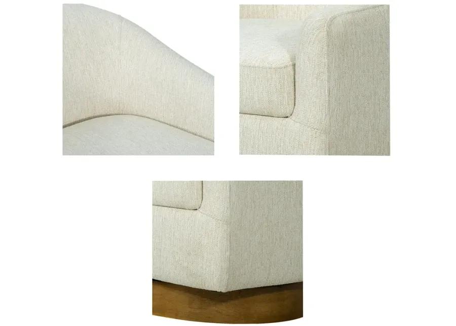 Upholstered Swivel Chair with Wood Base