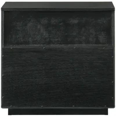 Petra 1 Drawer Wood Nightstand in Black Finish