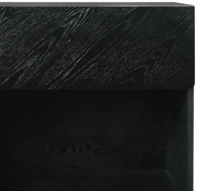 Petra 1 Drawer Wood Nightstand in Black Finish