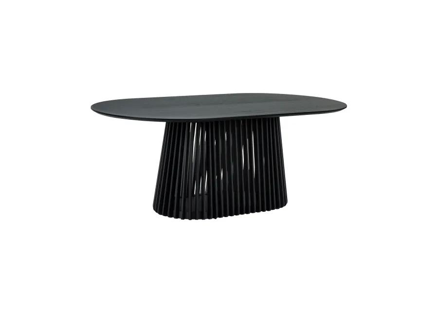 Pasadena 79" Wood Oval Dining Table in Black Oak Finish