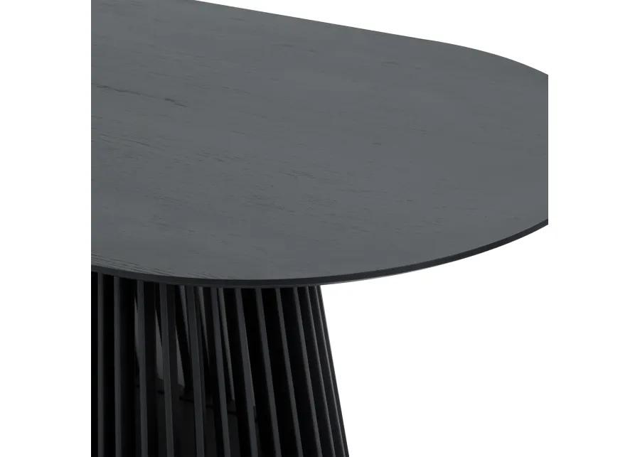 Pasadena 79" Wood Oval Dining Table in Black Oak Finish