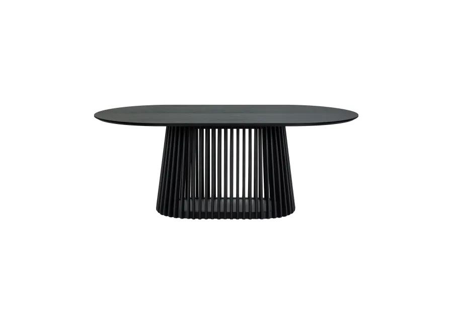 Pasadena 79" Wood Oval Dining Table in Black Oak Finish