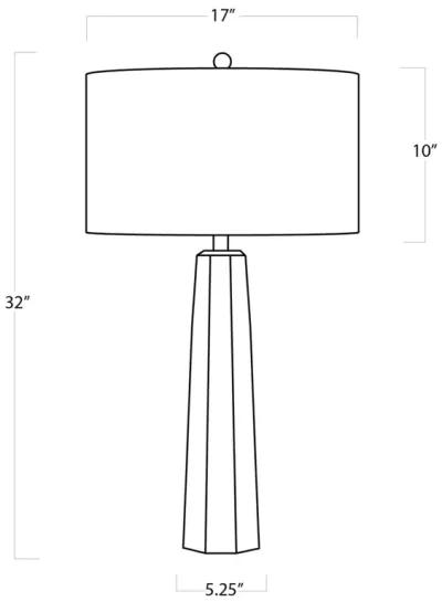 Tapered Hex Crystal Table Lamp