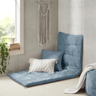 Intelligent Design Edelia Aqua Poly Chenille Lounge Floor Pillow Cushion