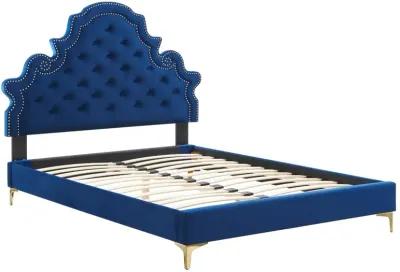 Gwyneth Tufted Performance Velvet Twin Platform Bed