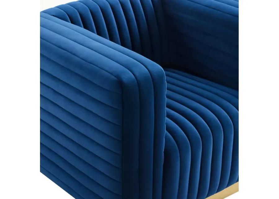 Charisma Channel Tufted Performance Velvet Accent Armchair