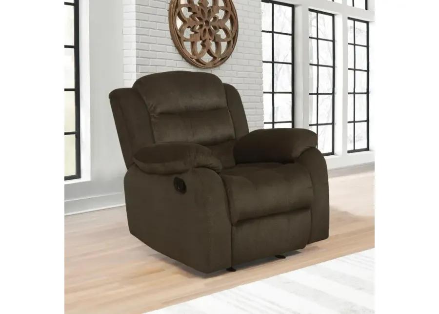 Rodman Upholstered Glider Recliner Chocolate