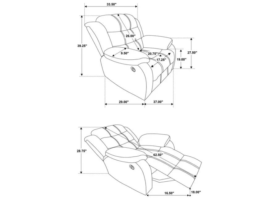 Rodman Upholstered Glider Recliner Chocolate