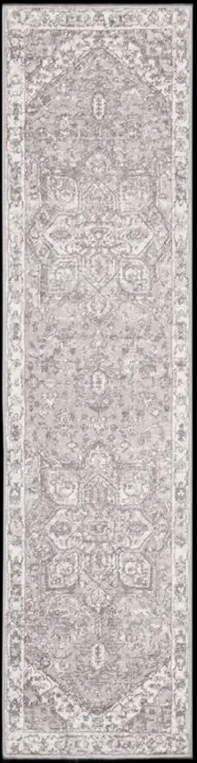 Brentwood 852 Cream / Grey 2' X 22' Runner Powerloomed Rug