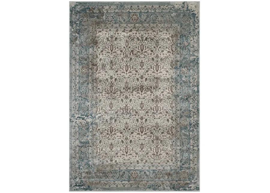 Dilys Distressed Vintage Floral Lattice 5x8 Area Rug